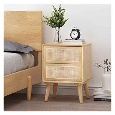 Imagem de Mesa de cabeceira mesa de cabeceira quarto japonês pequeno armário de armazenamento mesa de cabeceira mesa de cabeceira (cor: latão, tamanho: 40 * 35 * 54 cm)