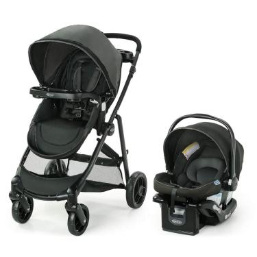 Imagem de Carrinho de Bebê Travel System com Assento Reversível e Cesta de Armazenamento, Graco Modes Element, Preto