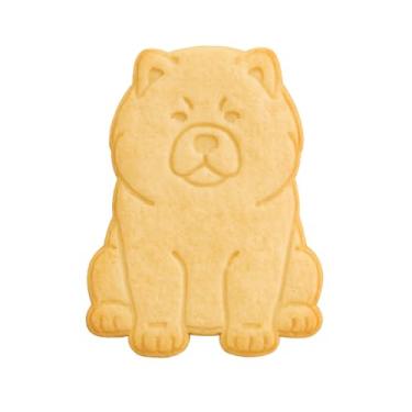 Imagem de Mighty Gadget Cortador e carimbo de biscoito para cães Chow Chow – 10 x 7,6 cm, design de amigo peludo para amantes de animais de estimação (cor aleatória)