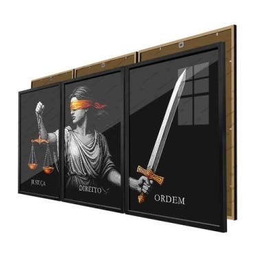 Imagem de Quadros Escritório Advocacia Justiça Direito Moldura e Vidro - Complet