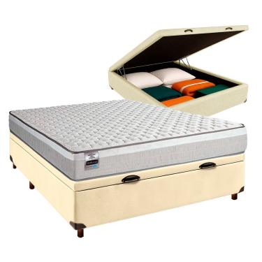 Imagem de Cama Box Bau + Colchão Casal Molas Ensacadas Hanover Inducol