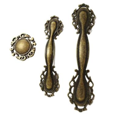 Imagem de Puxadores de armário de cozinha puxadores vintage puxadores de móveis puxadores de porta armário guarda-roupa puxa ferragens 2 peças (968-furo único)