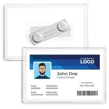 Imagem de Porta-crachás magnético Staples 2797800 Clear, pacote com 25