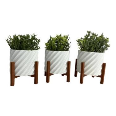 Imagem de Kit 3 Vasos Flor Cachepo Delicado Decoração Nicho Sala Rack - Sttark, 