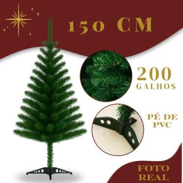 Imagem de Arvore De Natal Premium Luxo 150cm 200 Galhos Verde Tradicional Pinhei