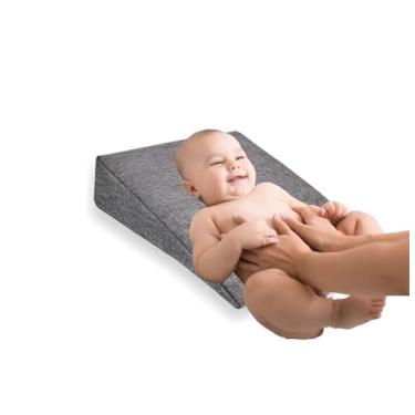 Imagem de Travesseiro Almofada Colchão Anti Refluxo Para Carrinho Bebê (Cinza)