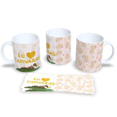 Imagem de Caneca de Porcelana Capivara Fofa Presente Criativo e Divertido
