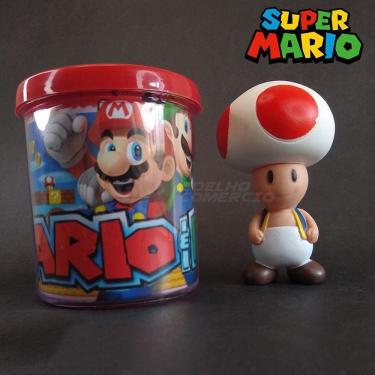 Imagem de Kit Boneco Colecion. Toad Cogum. 10Cm + Caneca Super Mario