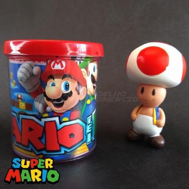 Imagem de Kit Boneco Colecion. Toad Cogum. 10Cm + Caneca Super Mario