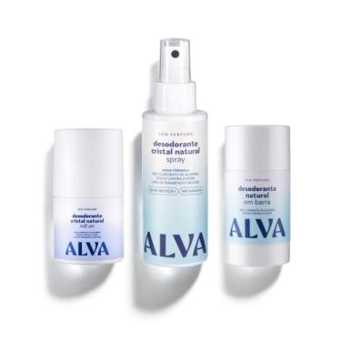 Imagem de Kit Cristal Natural Alva: Desodorante Sem Perfume 12 Horas de Proteção