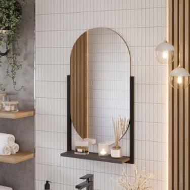 Imagem de Espelho Decorativo Ori Metalon 100% Mdf Titanium - Mgm Móveis, Cinza