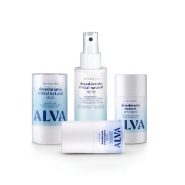 Imagem de Kit Cristal Natural Alva: Desodorante Sem Perfume 12 Horas de Proteção