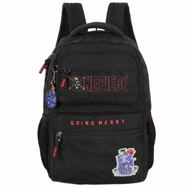 Imagem de Mochila de Costa masculina Escolar Juvenil One Piece by Luxcel Ref 49431 (PRETA)