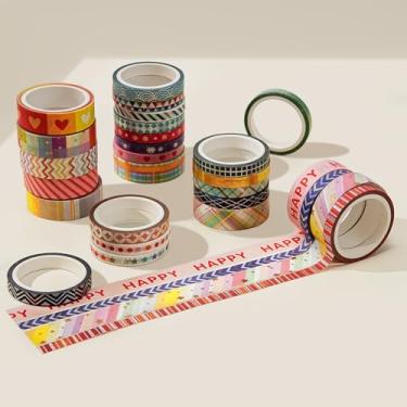 Imagem de Conjunto de adesivos Washi com 10 rolos de 1 m floral dourado e colorido, adesivos de bronzeamento florais fofos decorativos para artes artesanais DIY suprimentos de diário scrapbook cartão embrulho