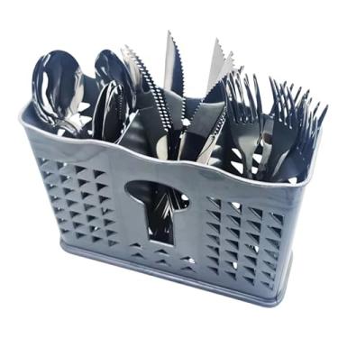 Imagem de Kit Escorredor Porta Talheres Vazado 3 Divisorios, Multiorganizador Separador, Porta Talheres Separador(Cinza,04 Unidades)