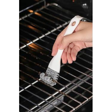 Imagem de Escova de limpeza para churrasqueira em forma de V com raspador externo ferramenta de limpeza profunda para remoção de lixo resistente branco 1