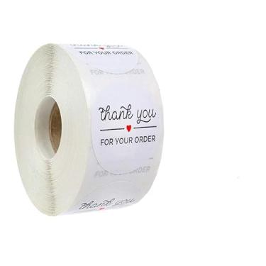 Imagem de 500 peças de adesivos de 6 cm Thank You for Supporting My Small Business Etiquetas redondas pretas selos autoadesivos à prova d'água para embalagem de envelopes, caixas, pedidos de sacolas de presente