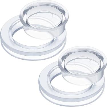 Imagem de Pacote com 2 anéis de silicone transparente para guarda-chuvas de pátio e kit de tampa - arruelas de retenção para mesa ao ar livre, guarda-chuva, deck, ferragens para móveis