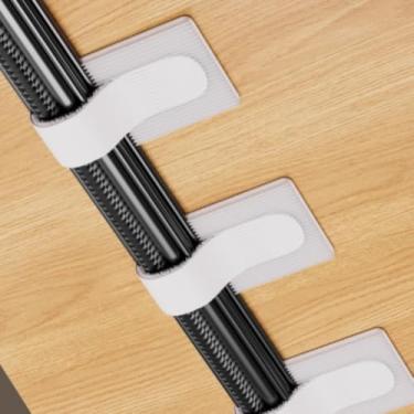 Imagem de Organizador de cabos de 10 peças - Artefato de armazenamento de cabos de dados para computador de mesa - Fixador de roteamento de cabos de rede de fio de abraçadeira