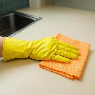 Imagem de 2X Kit 12 Luva Latex Amarela Multiuso Limpeza Borracha Louça