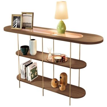 Imagem de Aparador Para Sala De Estar Orgânico Industrial Friesen B01 Castanho - Lyam Decor