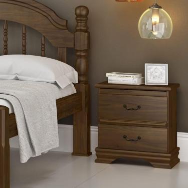 Imagem de Mesa De Cabeceira Em Madeira Maciça 2 Gavetas Eliane Castanho - Straub Web