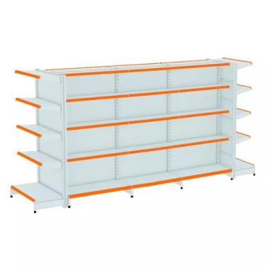 Imagem de Gondola Centro 170 Fit Ate 3 Metros 2 Ponta Branco 40b Pe Laranja - AM