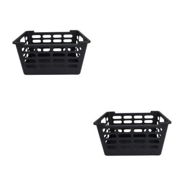 Imagem de Kit 2 Cesto Multiuso Atenas Pequeno 25x15,5x29,5 Preto - Arqplast