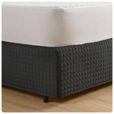 Imagem de Saia Box Casal Padrão Matelado Ultra Quadriculada Saia Cama Box Matela