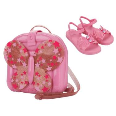 Imagem de Sandália Infantil Menina Barbie ButterflyBag Com Mochila Grendene Kids Preto ou Rosa (Rosa, BR, Criança de 4 a 8 anos, Numérico, 29)