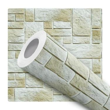 Imagem de Papel De Parede Auto Adesivo Lajota Pedras Tijolos Mosaico Elegante Mo