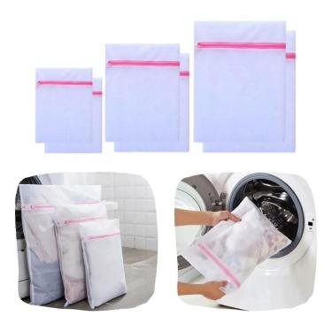 Imagem de 2X Kit 6 Saquinhos Lavar Roupa Intimas Delicada Com Ziper
