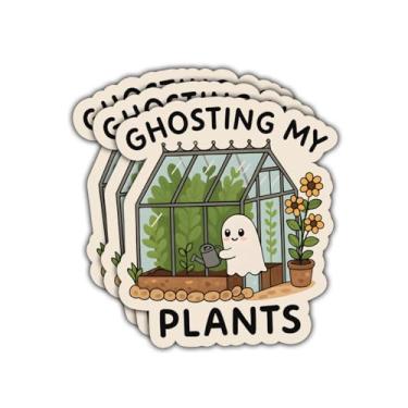 Imagem de (3 peças - 7,6 cm) Adesivos de fantasma de estufa, adesivos de vinil fofos para amantes de plantas assustadoras presentes para jardineiros, fãs de terror, amigos, para laptop, garrafa de água, diários