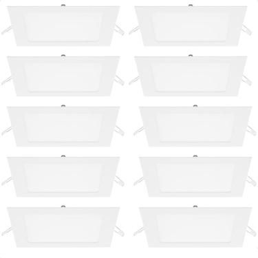 Imagem de Kit 10 Painel De Led Quadrado Embutir 12W Bivolt Taschibra