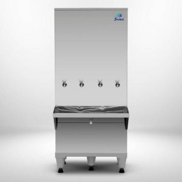Imagem de Bebedouro Industrial Coluna 200 Litros Ra20 Frisbel Bebedouro Inox 220V