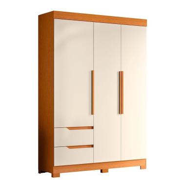 Imagem de Guarda Roupa Vivacce Solteiro 3 Portas Albatroz Moveis Cinamomo/off White