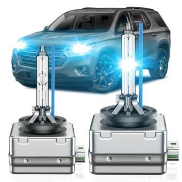 Imagem de SENROBO Lâmpada HID D3S adequada para Chevy Bolt EV Blazer Traverse 2018-2021 OEM 4300K 35W Projetor D3S Xenon Farol Substituição, 8000K Azul Super Brilhante D3SC1 Bi-xenon Farol, Pacote com 2