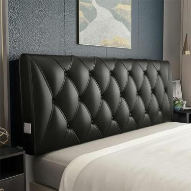 Imagem de Almofada para cabeceira, encosto, quarto, cabeceira, suporte reforçado, couro sintético, leitura, dupla cunha, capa removível para cama de dia e beliche