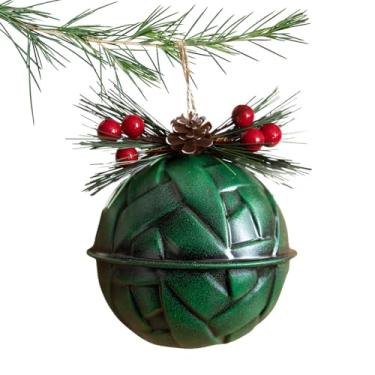 Imagem de Enfeite de sino de Natal, pingente de sinos de metal colorido para árvore, adereços de atmosfera de férias para peitoris de janela, quarto, sala de estar, ao ar livre, quintal, reuniões de família