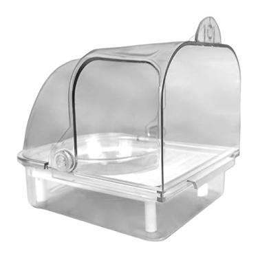 Imagem de Fxzqgnh Bebedouro Portátil para Pássaros com Comedouro E Acessórios para Gaiola, Ideal para Periquitos, Canários, Pássaros de Pequeno a Médio Porte E Agaporni, Claro, Tamanho real