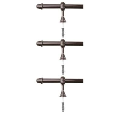 Imagem de TrêS VarõEs de Madeira Para Cortinas Simples Com 2 Metros de Comprimento, 19 Mm de DiâMetro, Com Terminais e Suportes(3 Tabaco)