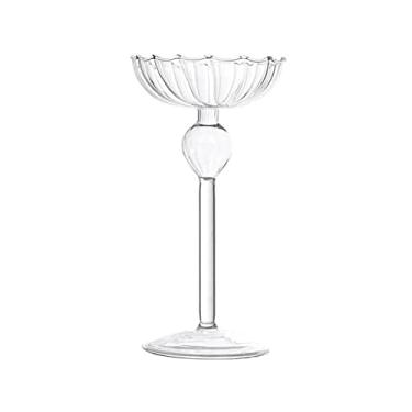 Imagem de Castiçal listrado estilo europeu retrô alto pé listrado ornamentos à luz de velas adereços de jantar decorações de festa de casamento suporte de velas