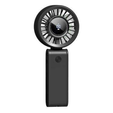 Imagem de Ventilador portátil | Ventilador pessoal do circulador de ar, ventilador de ar condicionado dobrável com visor digital para acampamento, caminhada, dormitório, cozinha, área de trabalho ao ar livre