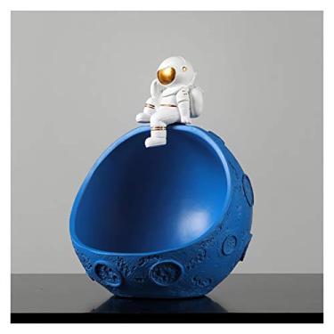 Imagem de Cesta de armazenamento de telefone para chave de joias, estatueta de astronauta de resina, bandeja de armazenamento de chaves, tigela decorativa criativa para lanche e doces tigela de armazenamento de
