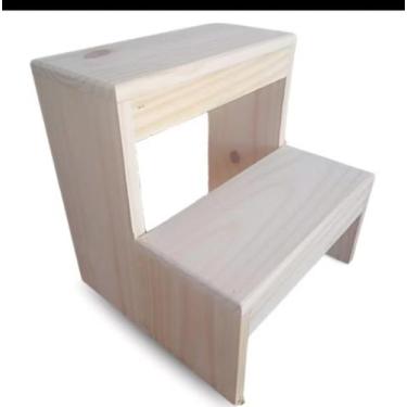 Imagem de Escadinha degrau de madeira consultório assistente de maca crianças e 