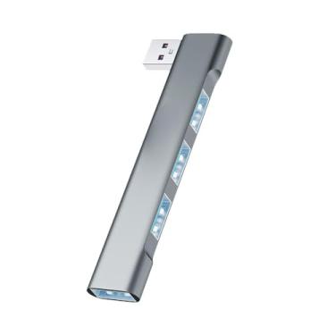 Imagem de Hub USB 4 em 1 com 2 portas USB 3.0 e 2 portas tipo C, adaptador de liga de alumínio para laptop, desktop, computador, transferência de dados e carregamento