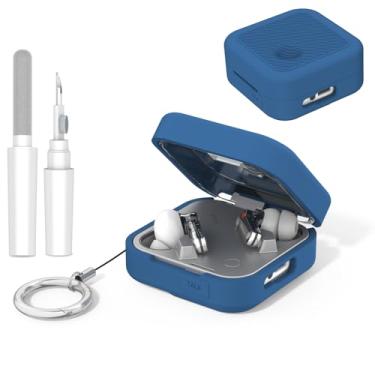 Imagem de TUDIOW Capa protetora portátil para Nothing Ear 3 (2025), capa de silicone leve para Nothing Ear 3, capa de carregamento com mosquetão e kit de limpeza, à prova de choque e antiarranhões (azul marinho