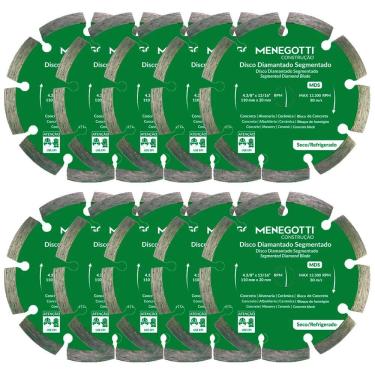 Imagem de Kit 10 Disco Diamantado Segmentado 4.3/8 Pol (110mm) MDS Menegotti