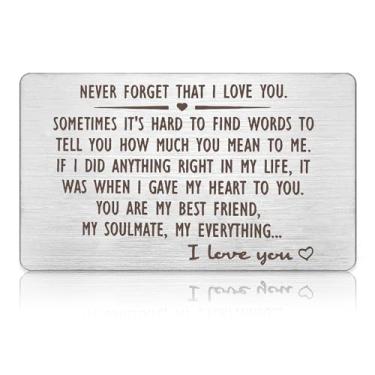 Imagem de CGBOOM Carteira Inserir Cartão Presentes Aniversário Ideia Presente Gravado Relacionamento À Distância Para Mulheres Homens Namorado Marido Esposa Dia Dos Namorados - Nunca Se Esqueça Que Eu Te Amo