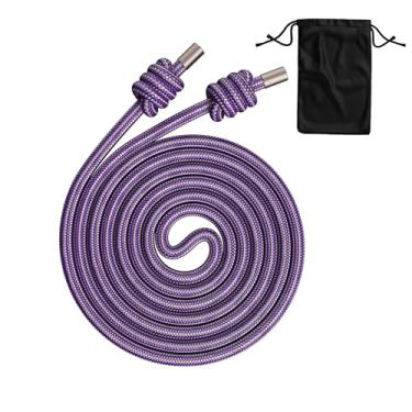 Imagem de Corda Flow Rope para exercícios físicos – Corda de salto com fluxo ponderado de 700 g para cardio, boxe, HIIT e fitness na parte superior do corpo – Corda de treino de tecido duplo ajustável para